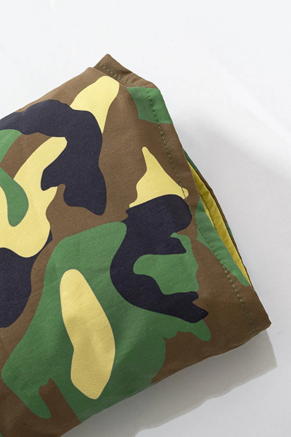 Camouflage Zip-Up Cropped Puffer Jacket and Skirt Set
