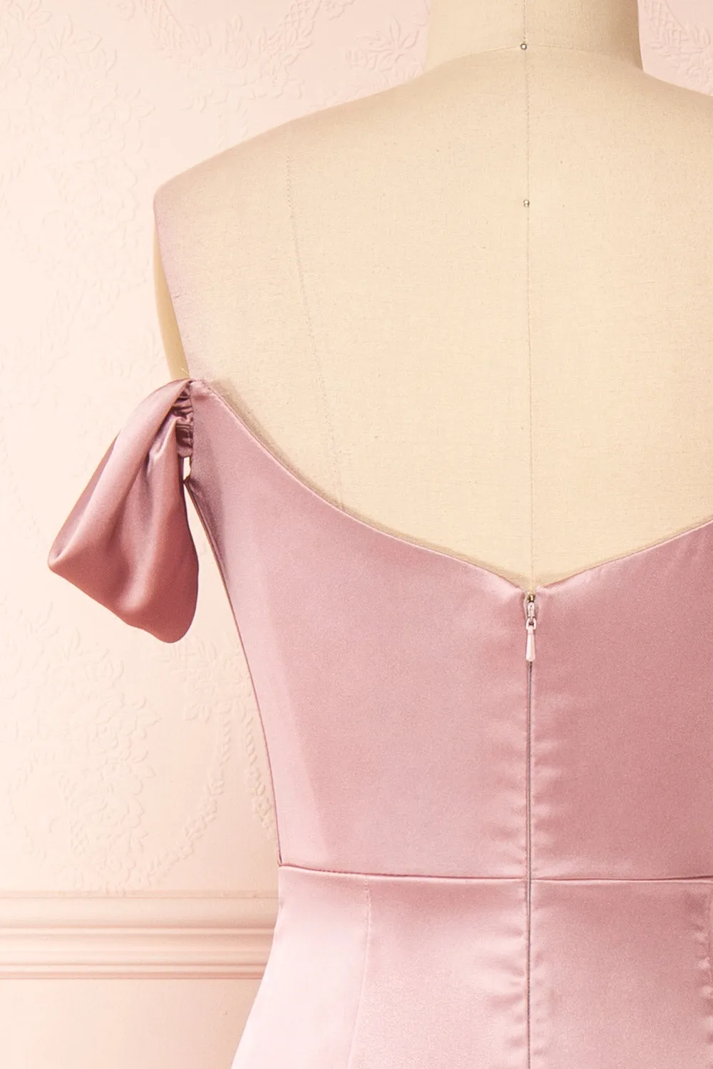 Evolet Mauve | Off-Shoulder Corset Maxi Dress