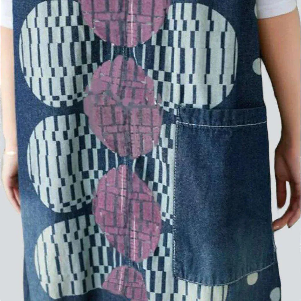 Long printed jeans dress