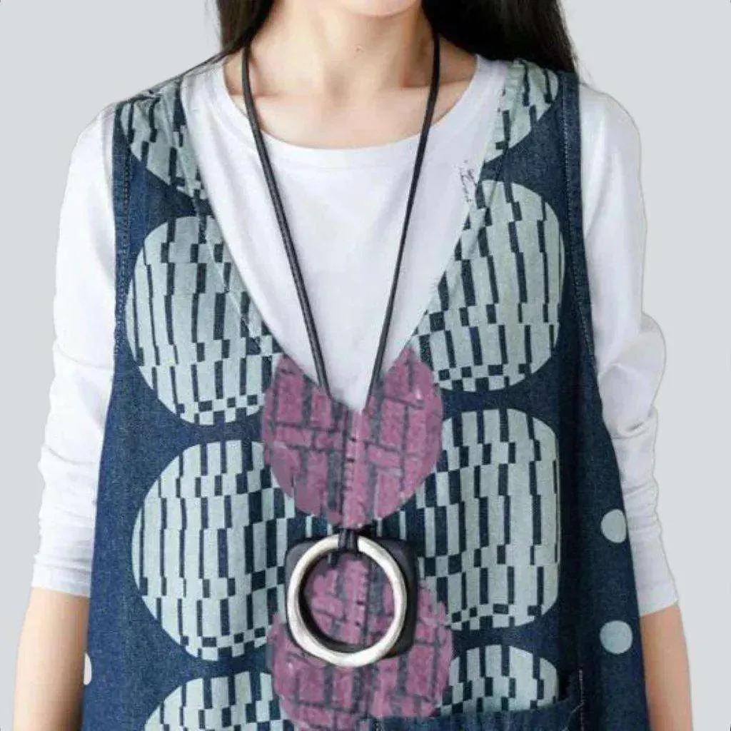 Long printed jeans dress