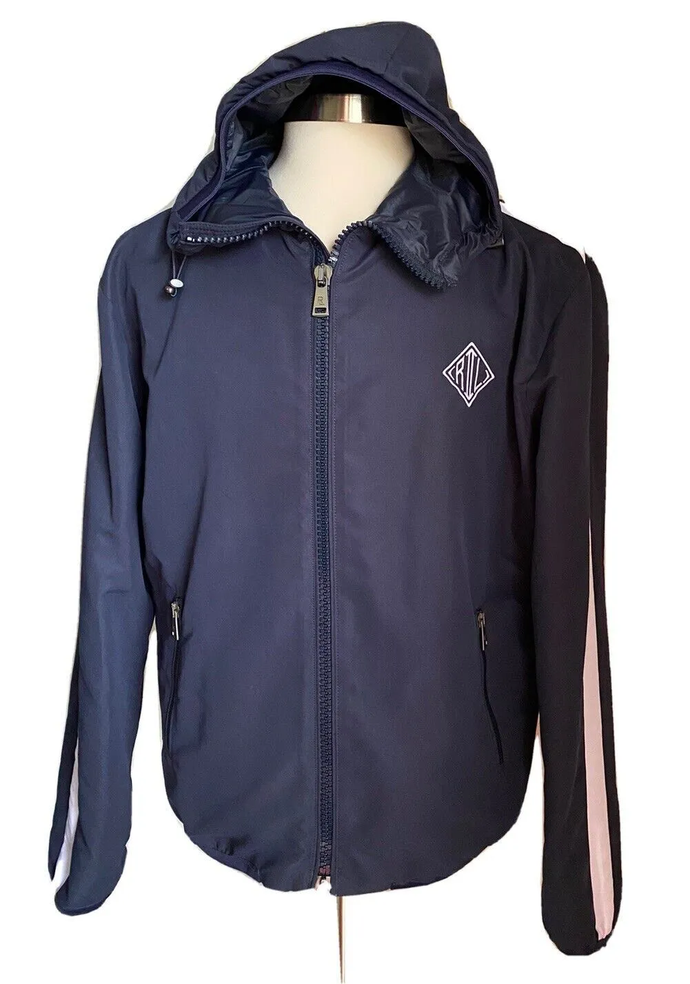 New $895 Ralph Lauren Purple Label Men Track Jacket Navy Size M