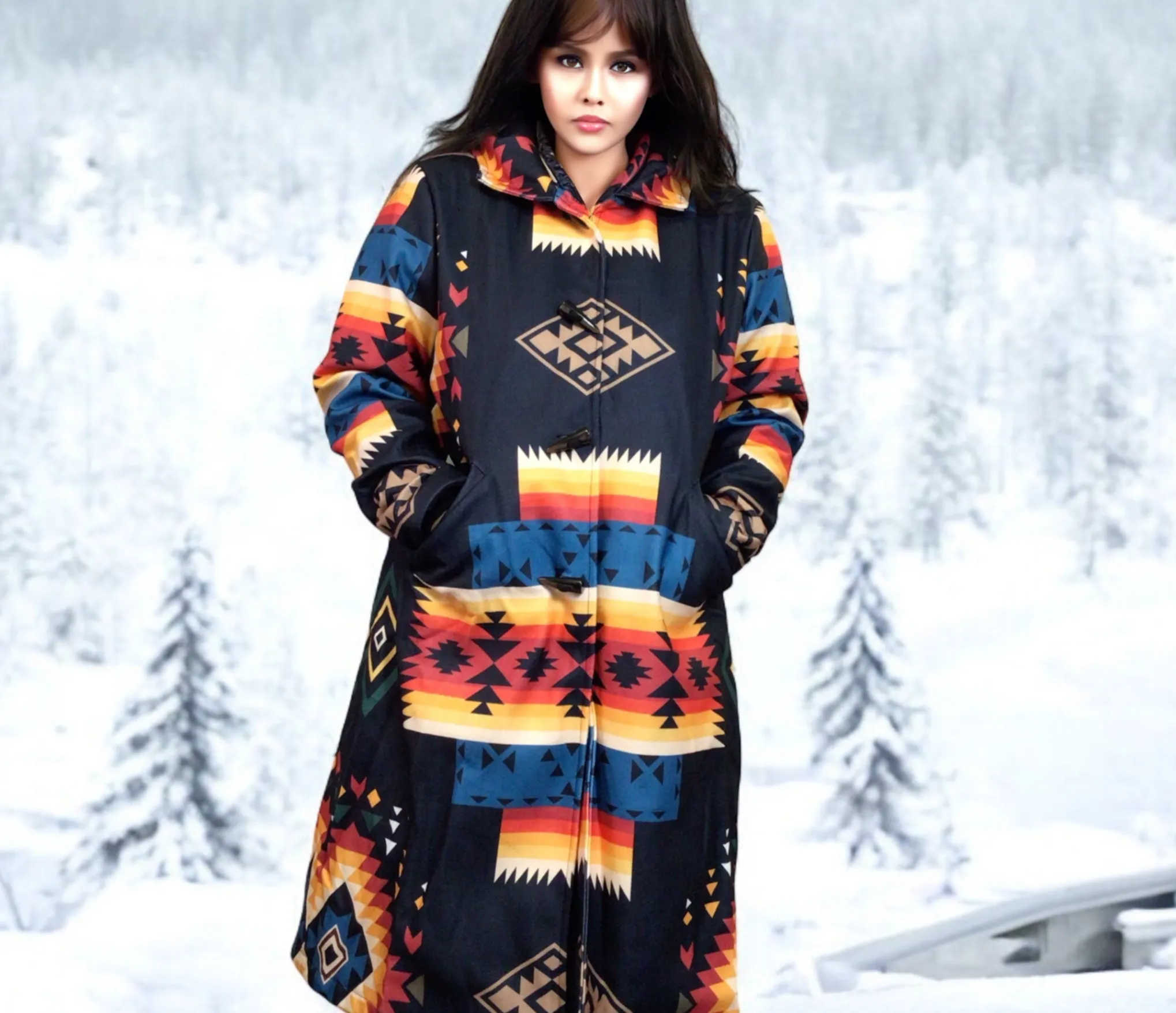 OLDTRIBES™ Night Star Black Long Coat