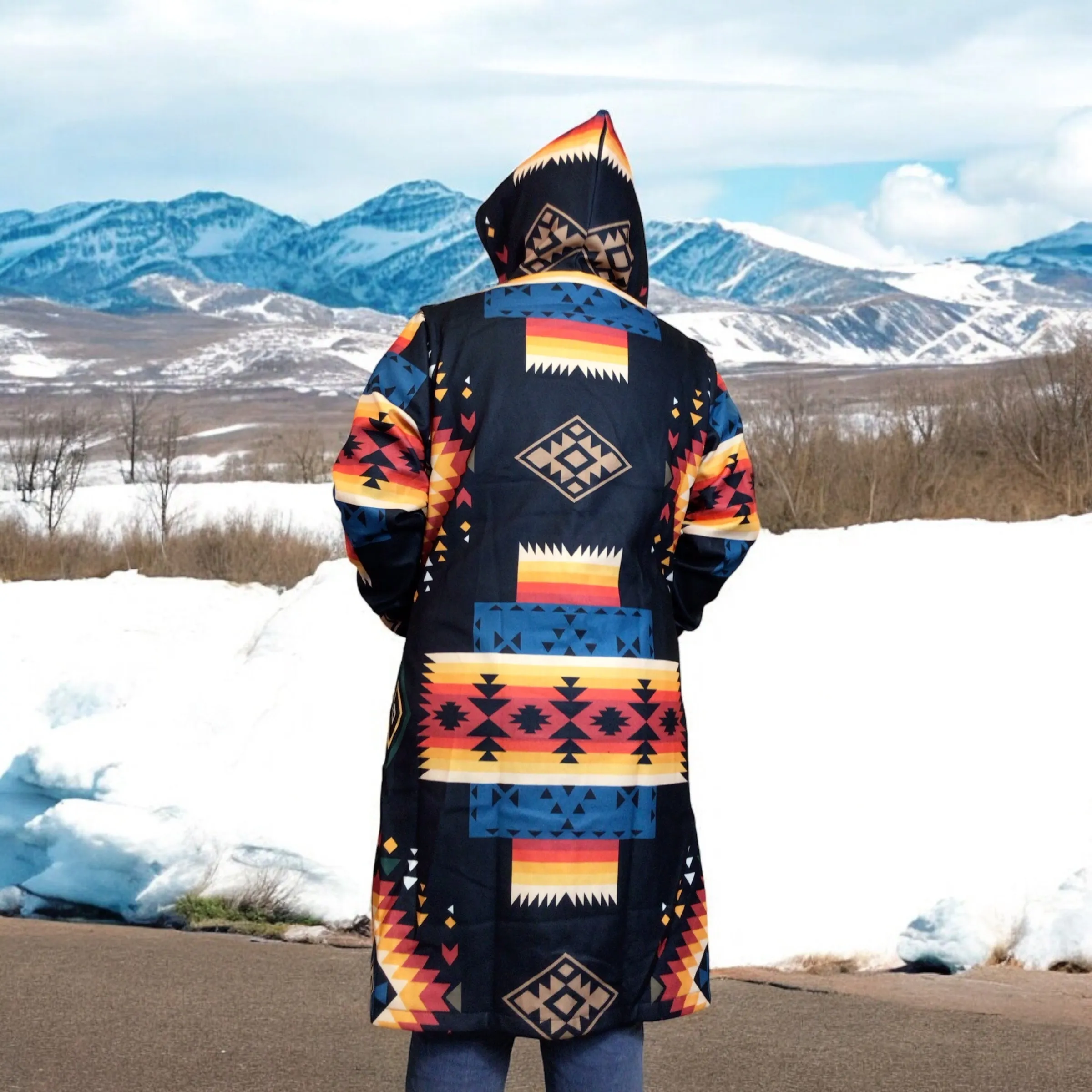 OLDTRIBES™ Night Star Black Long Coat