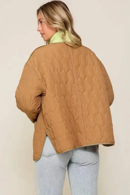 Oversized quilted puffer jacket