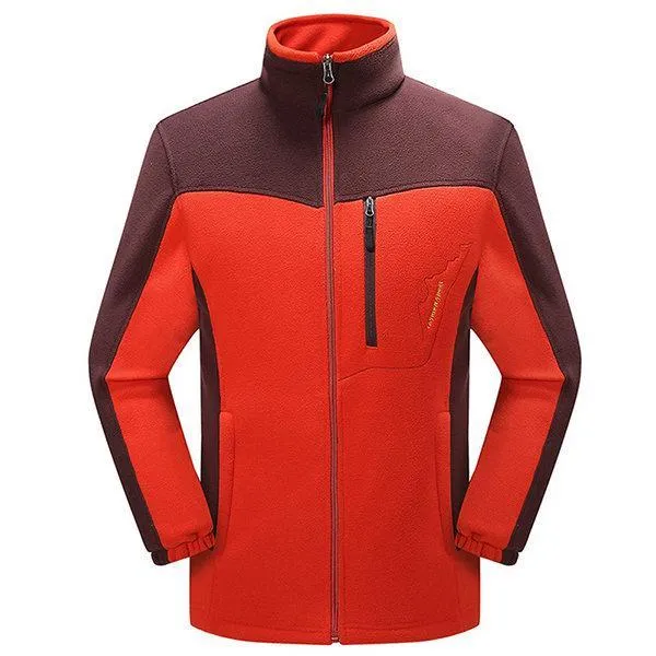 Plus Size Winter Polar Fleece Jackets Stitching Windproof Warm Breathable Coats for Men