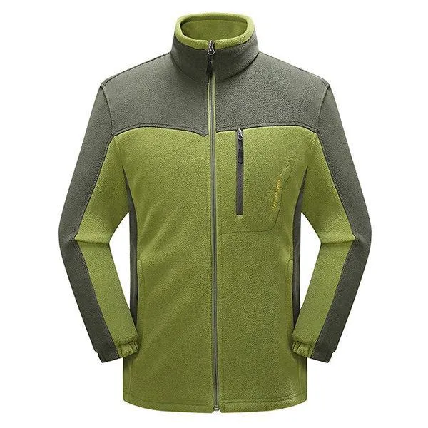 Plus Size Winter Polar Fleece Jackets Stitching Windproof Warm Breathable Coats for Men