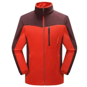 Plus Size Winter Polar Fleece Jackets Stitching Windproof Warm Breathable Coats for Men