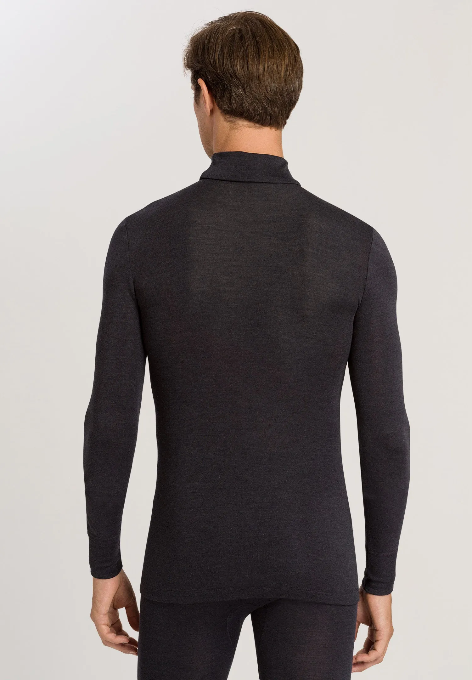 Woolen Silk M Thermal Turtleneck | Anthrazit 73403-176
